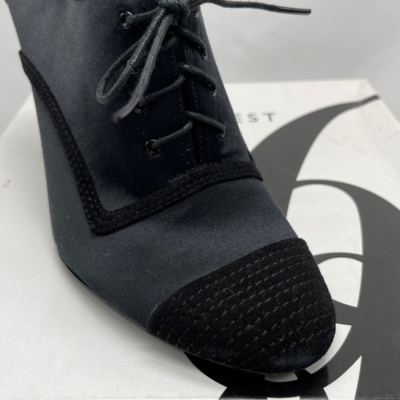 NINE WEST Tenant Black Satin High Heel Lace-up Shootie Size 8.5M NIB - Picture 11 of 12